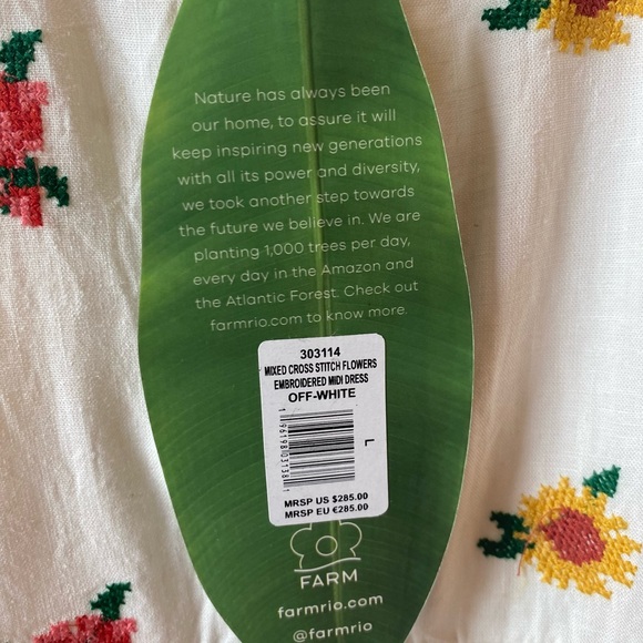 FARM Rio Cream and Red Embroidered Midi Dress - Picture 4 of 6